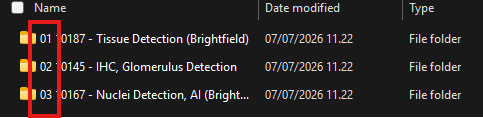 If the folder is sorted by name, execution will happen from top to bottom