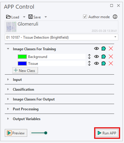 Running the APP from the APP Author