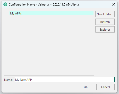 Clicking the save icon in the App Control launches a dialog in which the app can be given a title.