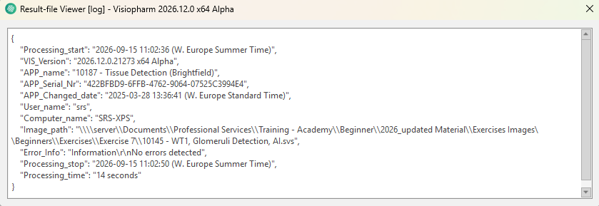 An example of an APP Execution Log.