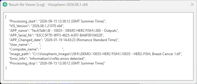 An example of an APP Execution Log.