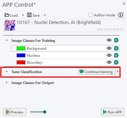 Classes for training and output