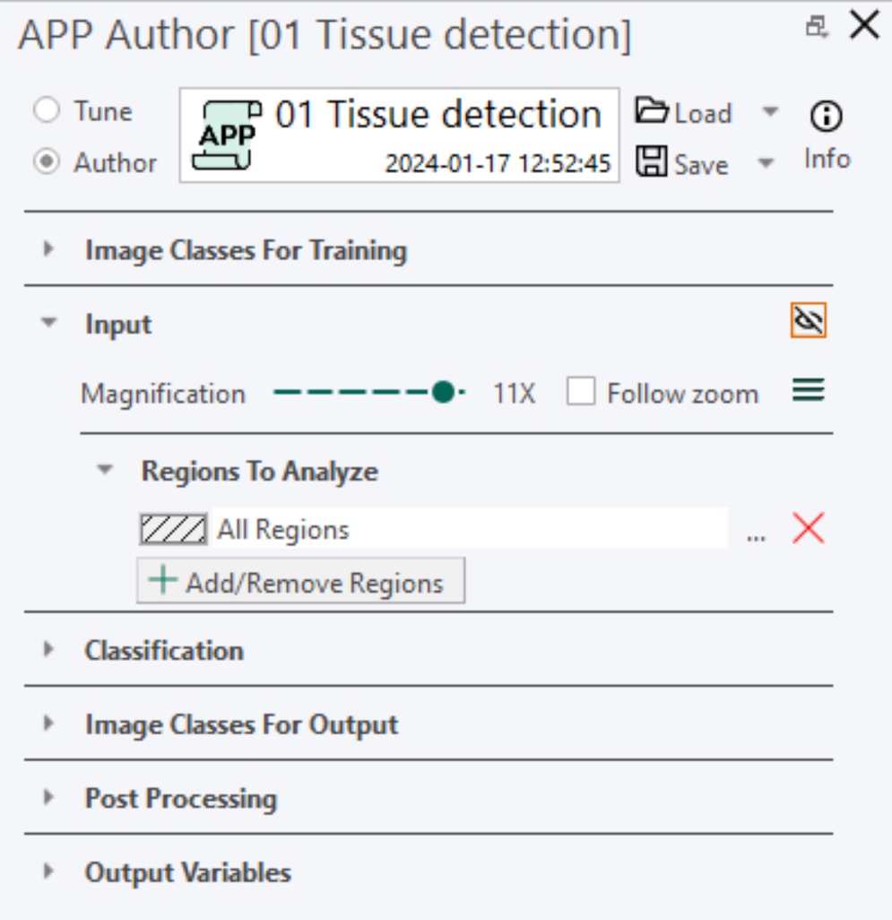 Input section in the APP author dialog.