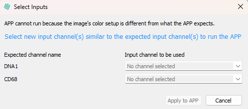 Select Inputs dialog.