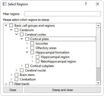Use the expandable structure to select regions