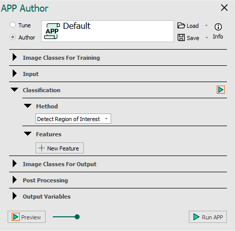Detect Region of Interest Method in the Classification section of the APP author.