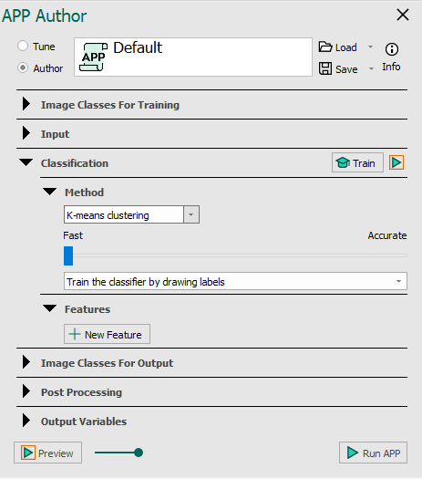 K-means Clustering Method in the Classification section of the APP author.