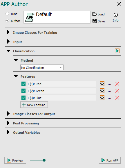 No Classification Method in the Classification section of the APP author.