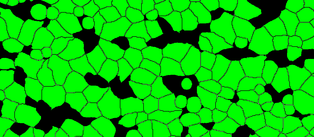 The resulting import where all objects with intensity values different from 0 will be converted to label 1, and objects are split with the NN4 connectivity.