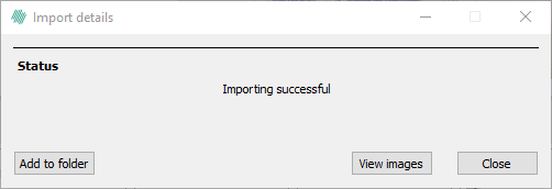 Import details of a successful import.