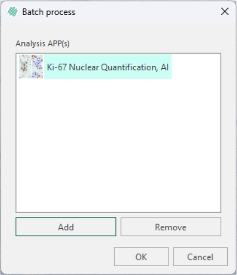 Example of a relevant APP being executed using batch analysis.