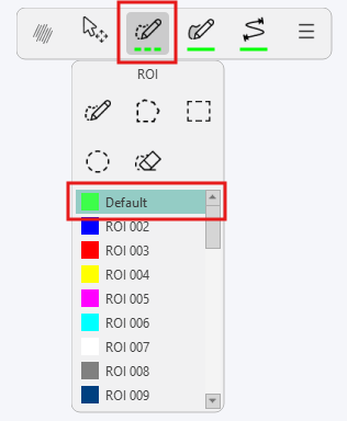 Select either the circle, rectangle, straight line polygon, or freehand polygon