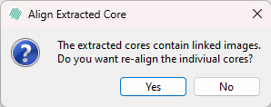 Option to align the extracted cores or keep previous alignment