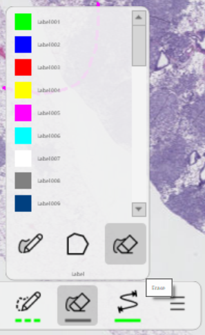 The 'Erase by drawing' tool