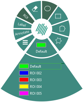 The expanded wheel with its default overlay tools